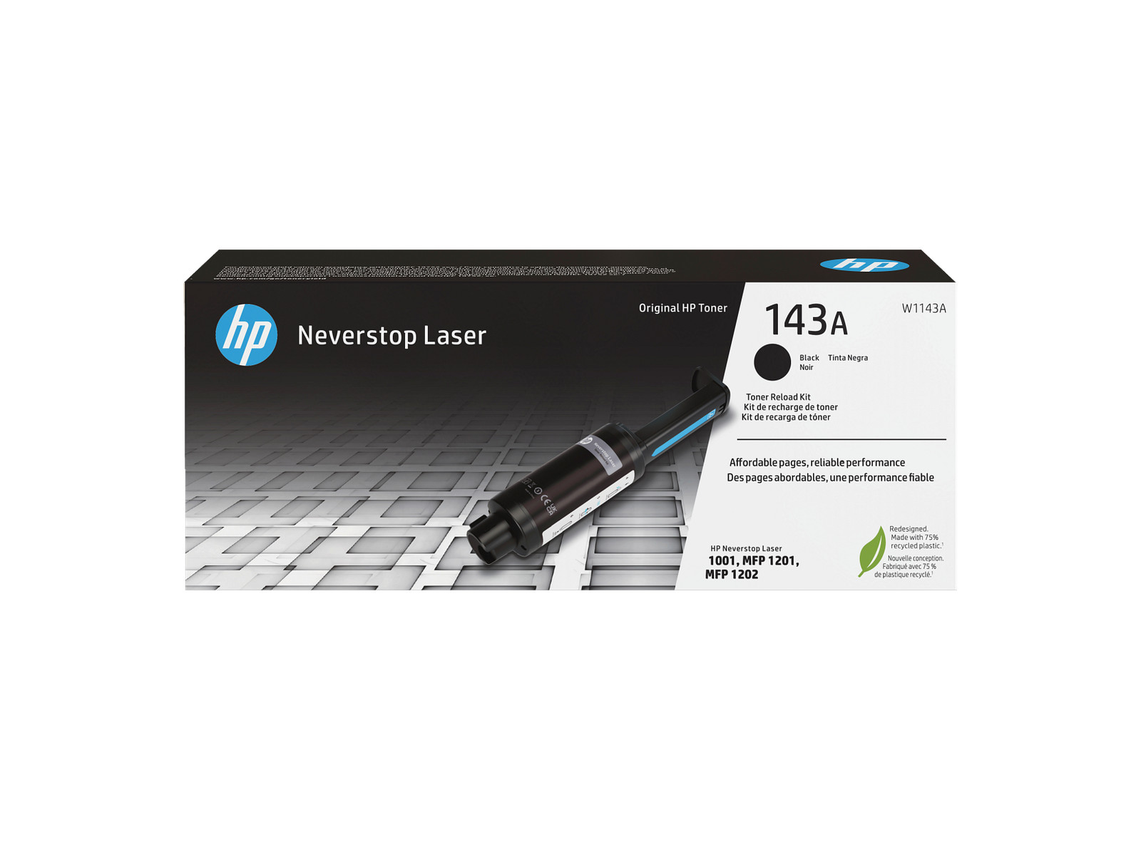 HP 143A Black Original Neverstop Toner Reload Kit, ~2500 pages, W1143A