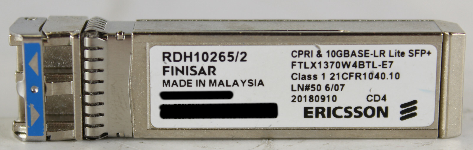 Ericsson Finisar RDH10265/2 FTLX1370W4BTL-E7 10G 1.4km SFP+ Transceiver Module
