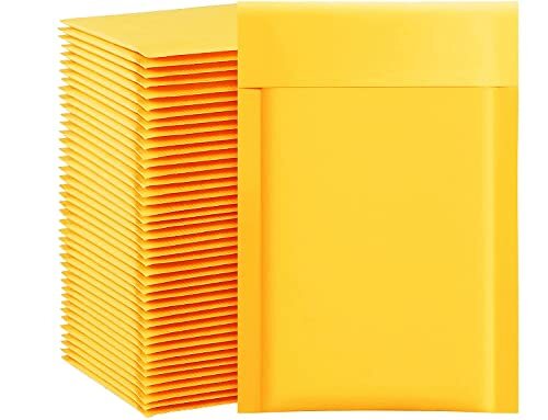  Kraft Bubble Mailers 4x8 Inch 100 Pcs,Small Self-Sealing Mail 4x8-100Pc