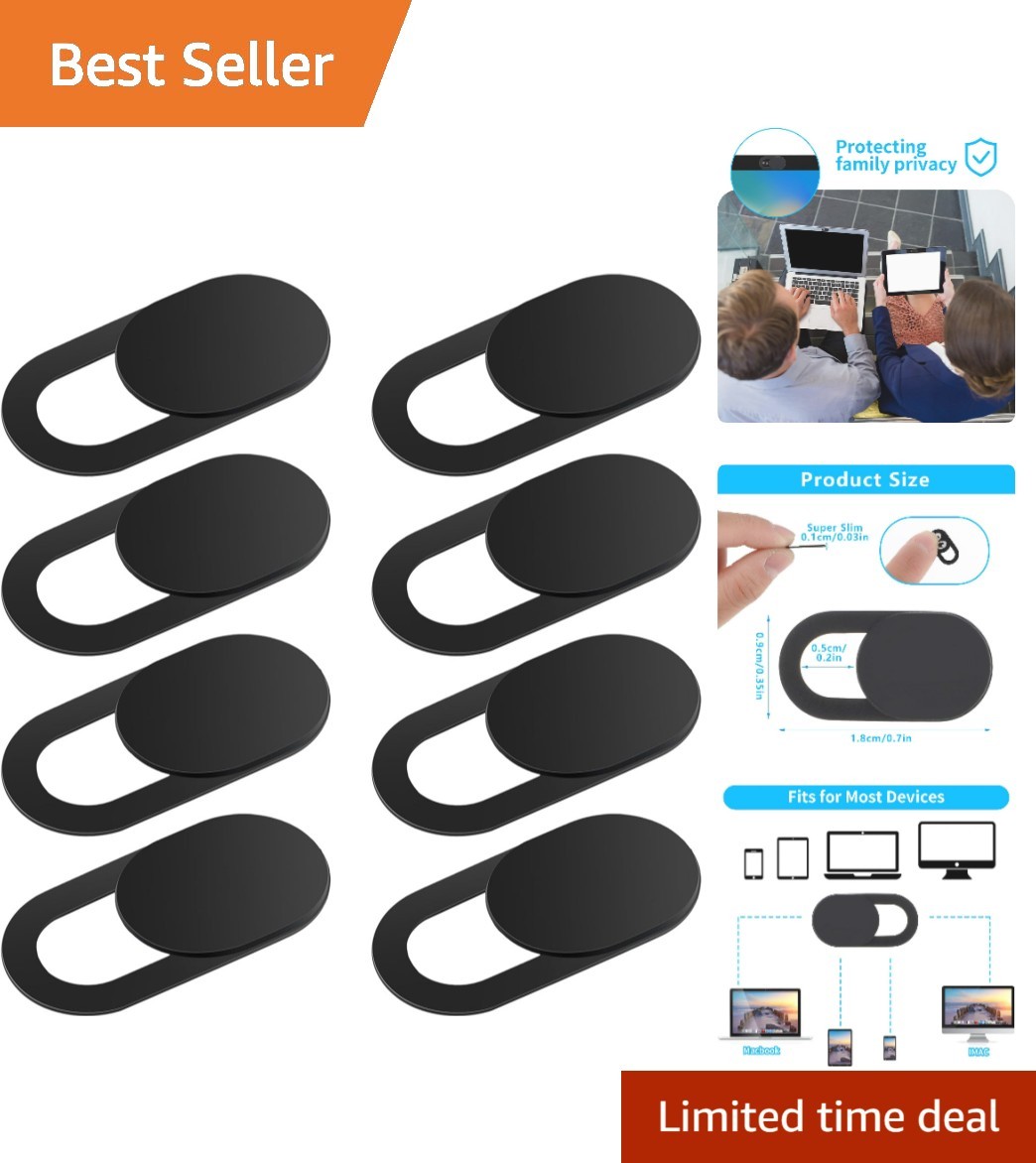 Sleek Webcam Protection Covers, 8PC Set - Secure, Lightweight, and Functional