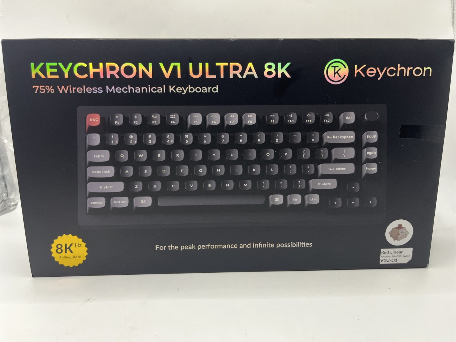 Keychron V1 Ultra 8K Wireless Mechanical Keyboard RGB Backlit Red Linear READ