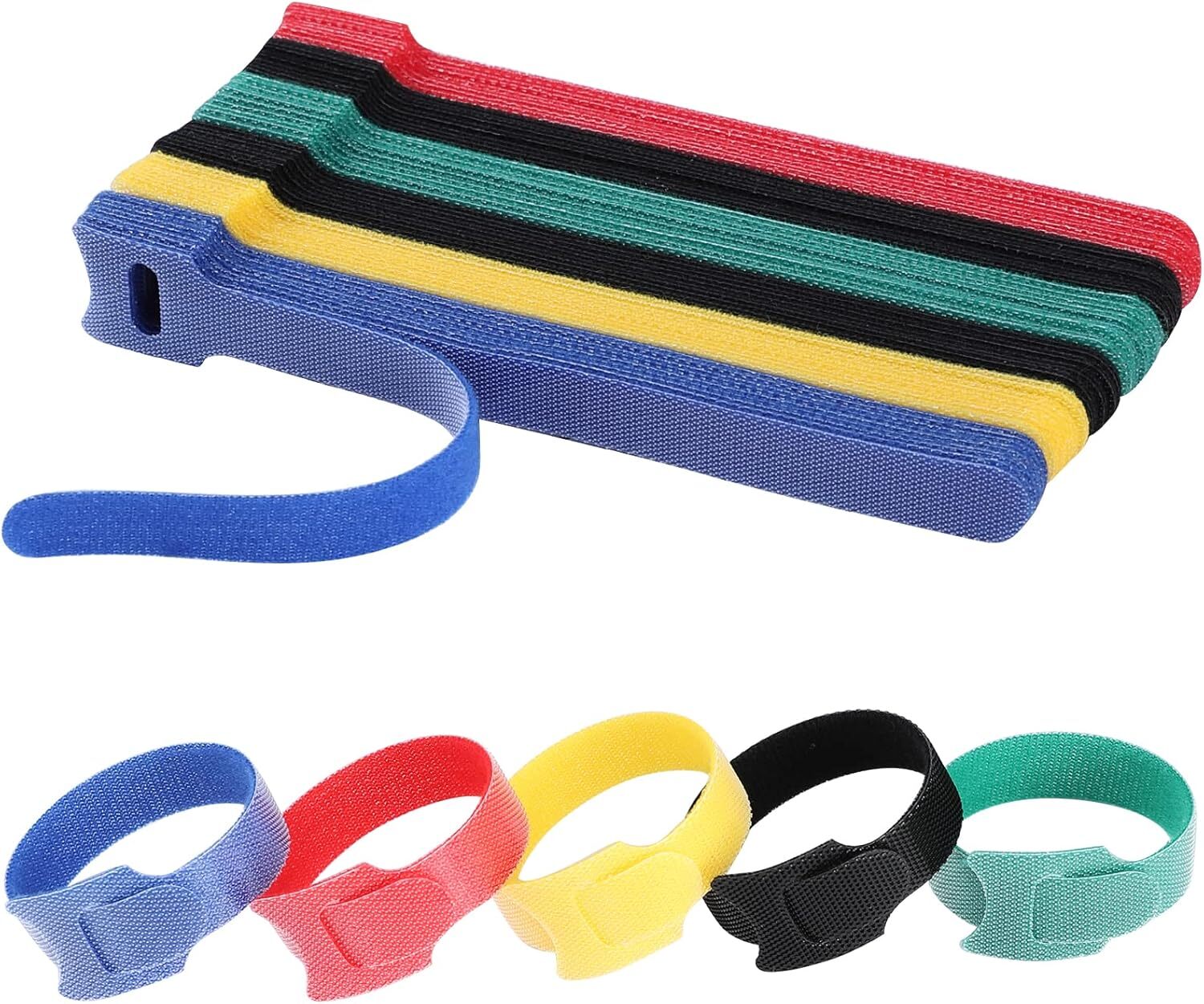 120PCS 6 Inch Cable Ties Reusable, Multi-Purpose Wire Ties, 5 Colors