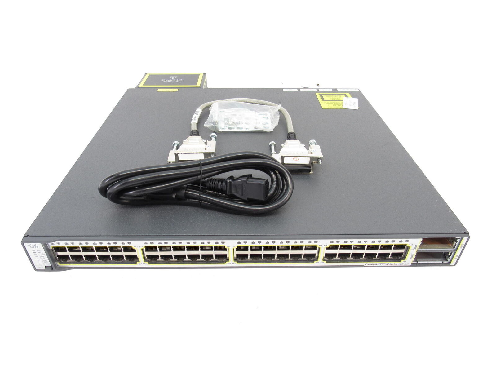 Cisco Catalyst 3750-E WS-C3750E-48PD-S 48 Port Gigabit Ethernet Switch W/ Cables