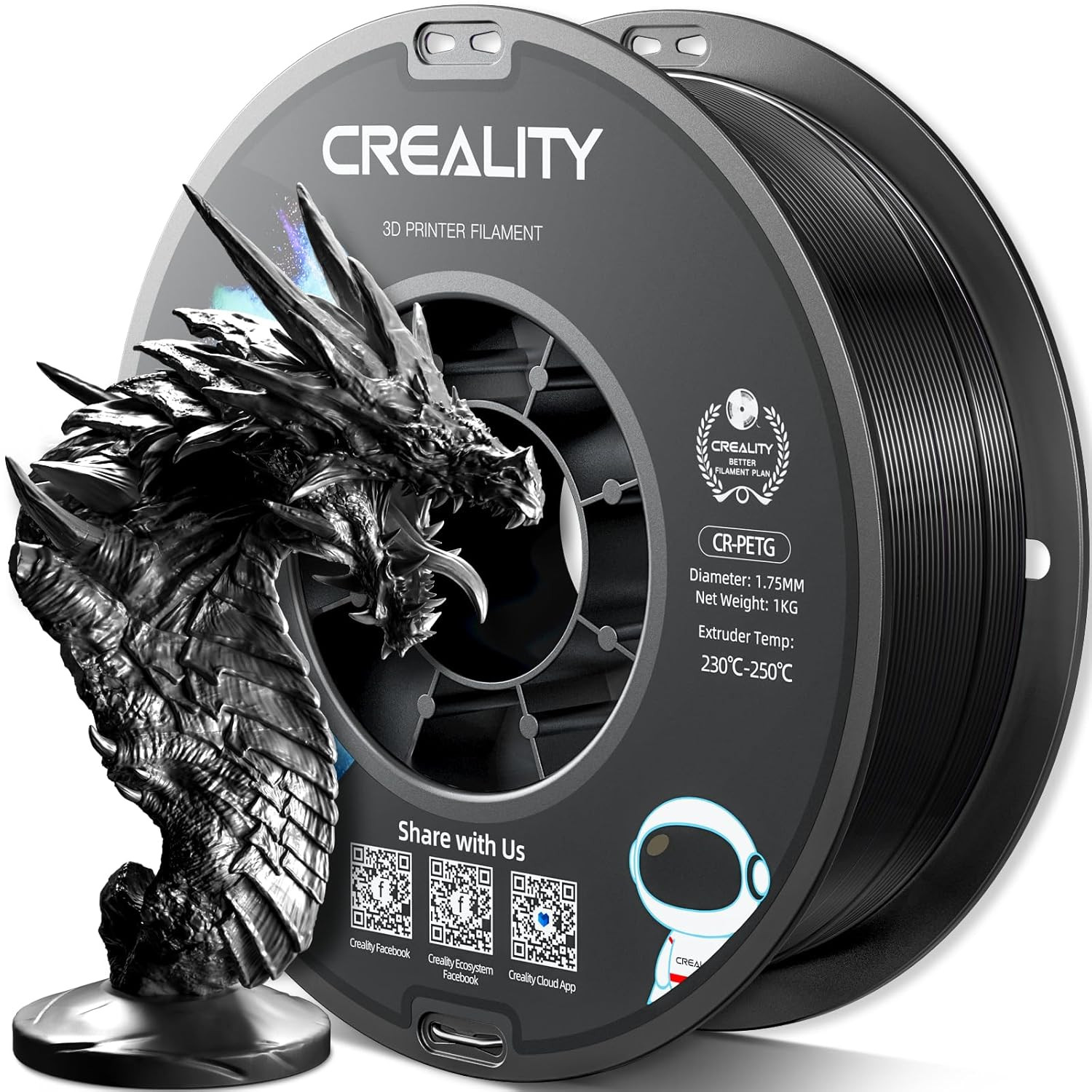 Official CREALITY PETG 3D Printer Filament 1.75Mm 1KG (2.2Lbs), High Precision S