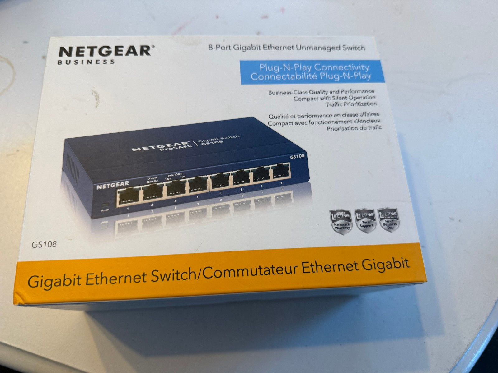 NetGear ProSafe GS108 8 Port Gigabit Ethernet Switch (NEW)