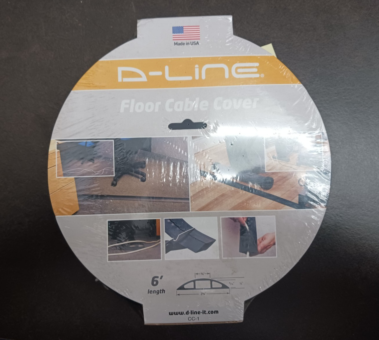 NEW D-Line 6 Foot Floor Cable Cover CC-1 2 3/8” Gray 1626-2
