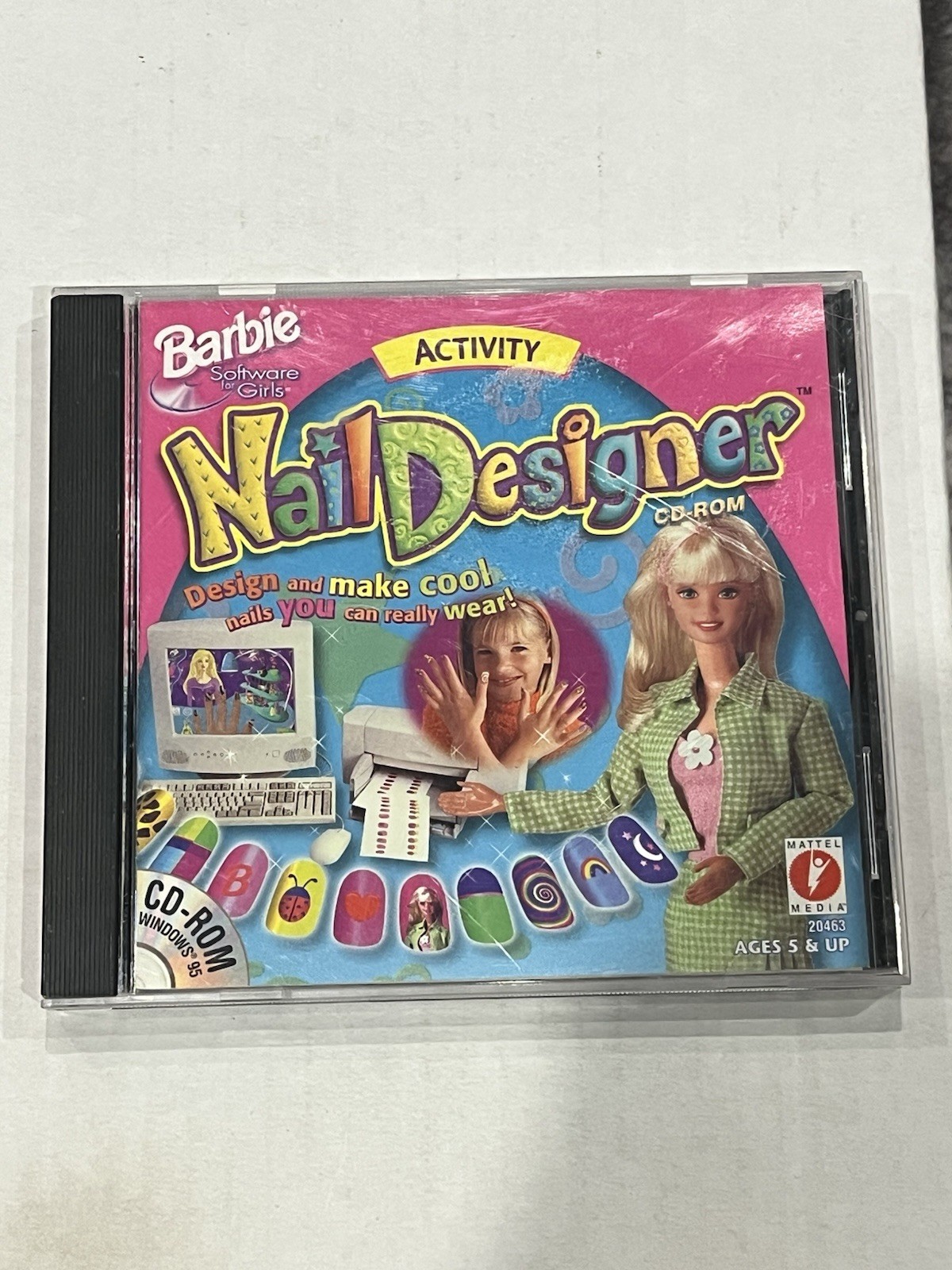 Vintage 1998 Barbie Girls Activity Nail Designer For PC Barbie Collector CD Rom