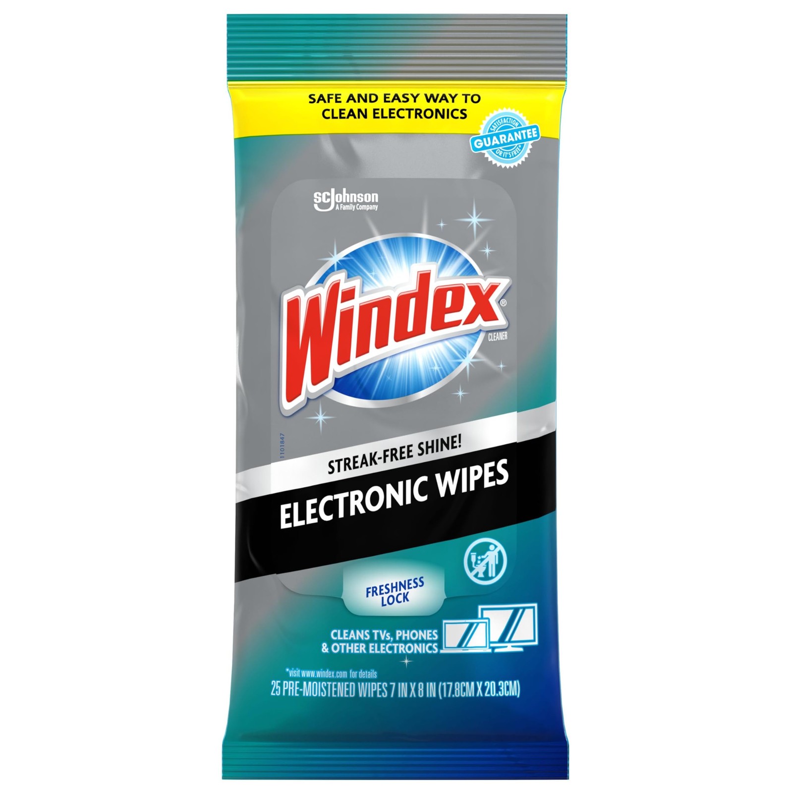 Windex Electronic Cleaning Wipes, Anti-Static & Ammonia-Free, 25 Count