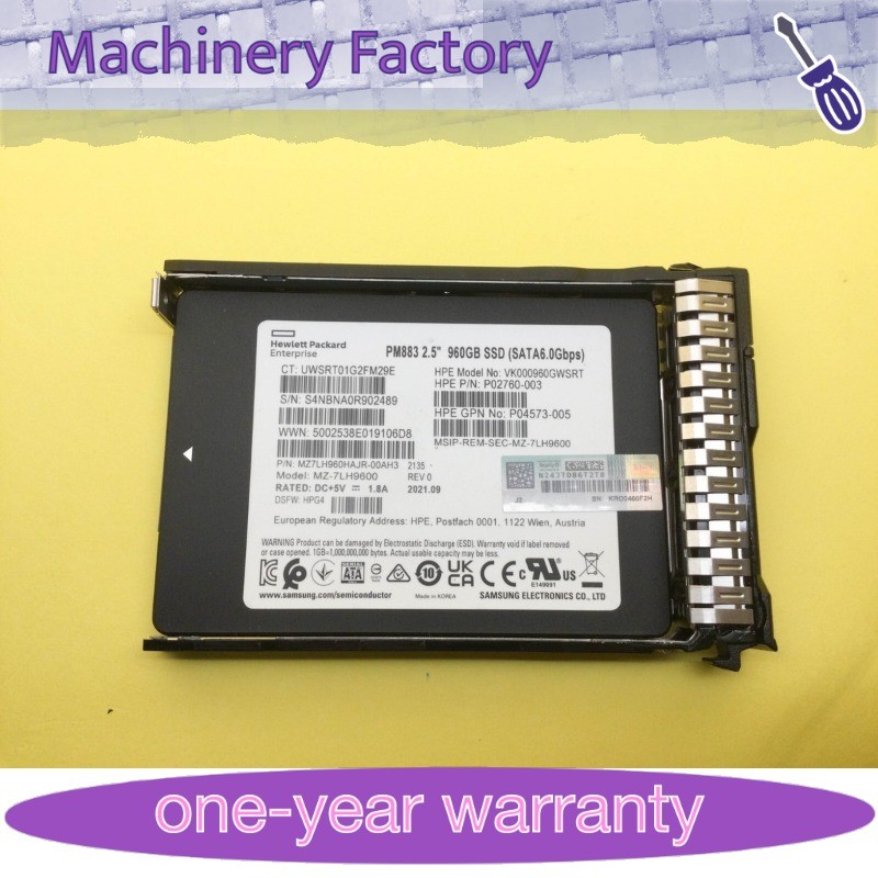 NEW HPE/Samsung 2.5" 960GB SATA 6G G10 Server SSD Replace P04476-B21 P05313-001