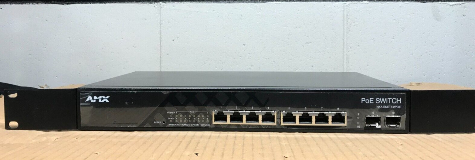 AMX NXA-ENET8-2POE Gigabit Ethernet Layer 2 PoE Switch FG2178-63 with Rack Mount