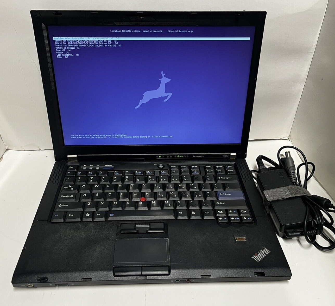 Libreboot Thinkpad T400 (SeaBIOS + Grub) 500GB HDD, 4GB RAM, 2.40GHz, 20240504