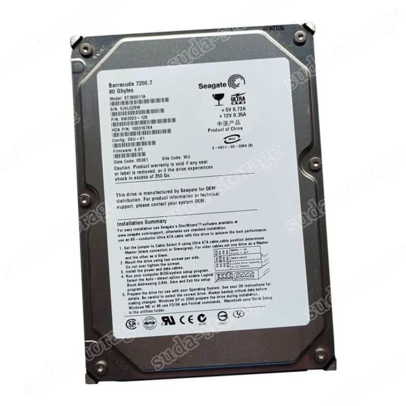 1PCS New Seagate 80GB ST380011A 7200RPM PATA IDE 3.5" Internal HDD Hard Disk Dr