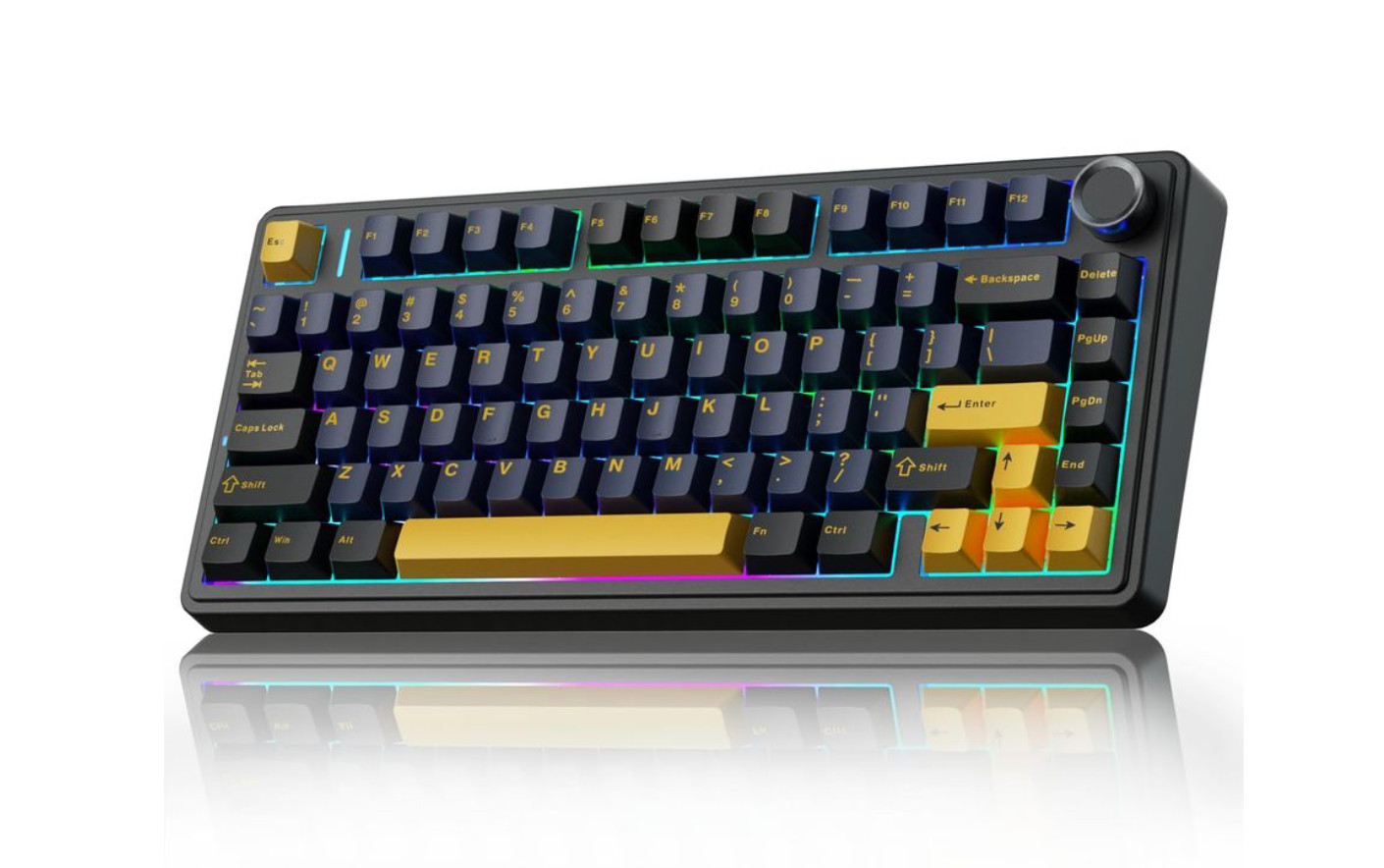 AULA F75 75 Wireless Mechanical Keyboard Hot Swappable Creamy CBT50 Cool Black