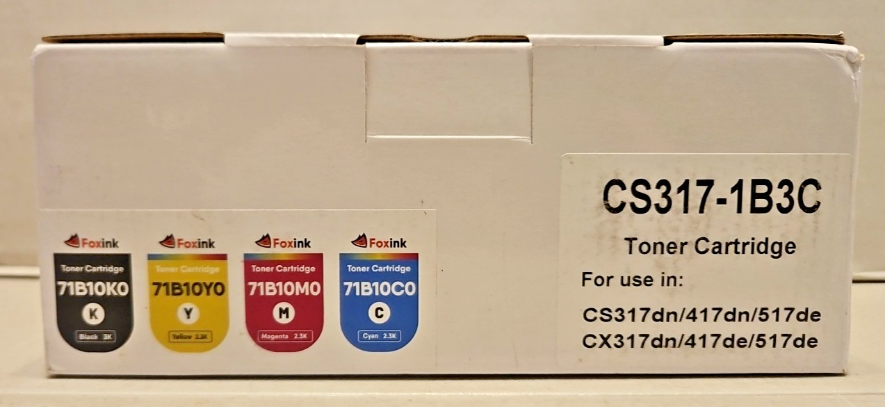 Compatible For LEXMARK CS317 Toner - 71B10K0 71B10Y0 71B0M0 71B10C0 4-Pack New