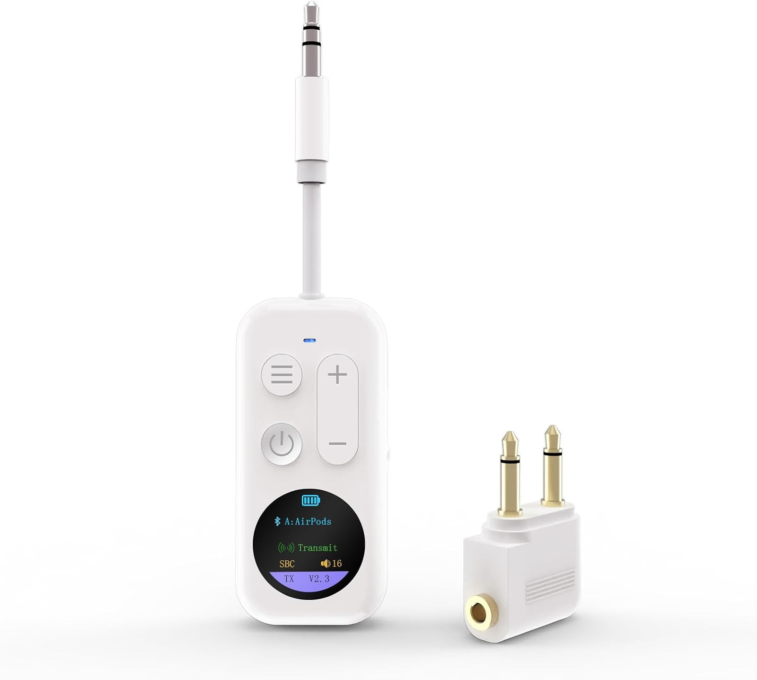 Airplane Bluetooth Adapter with LED Screen, 2-In-1 Bluetooth Transmitter Receive