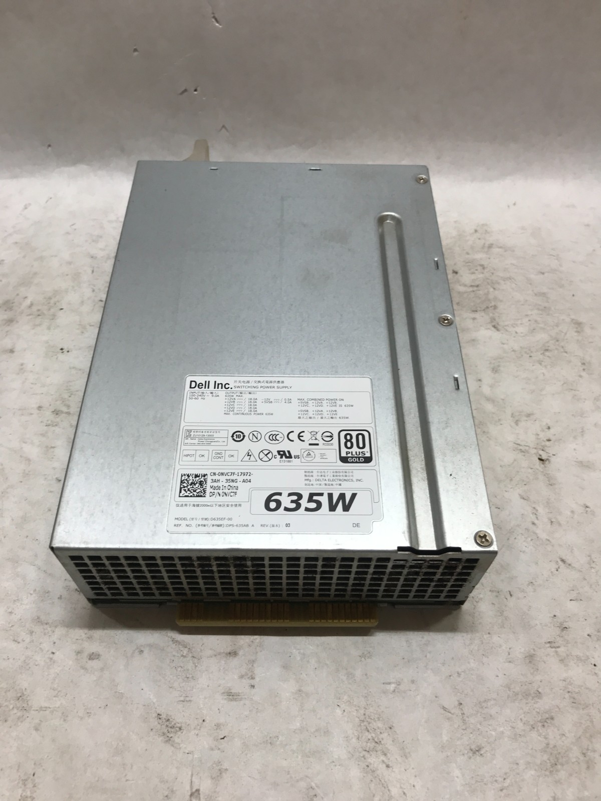 635W Dell Precision T3600 T5600 Power Supply PSU NVC7F  1K45H  D635EF-00 - DW