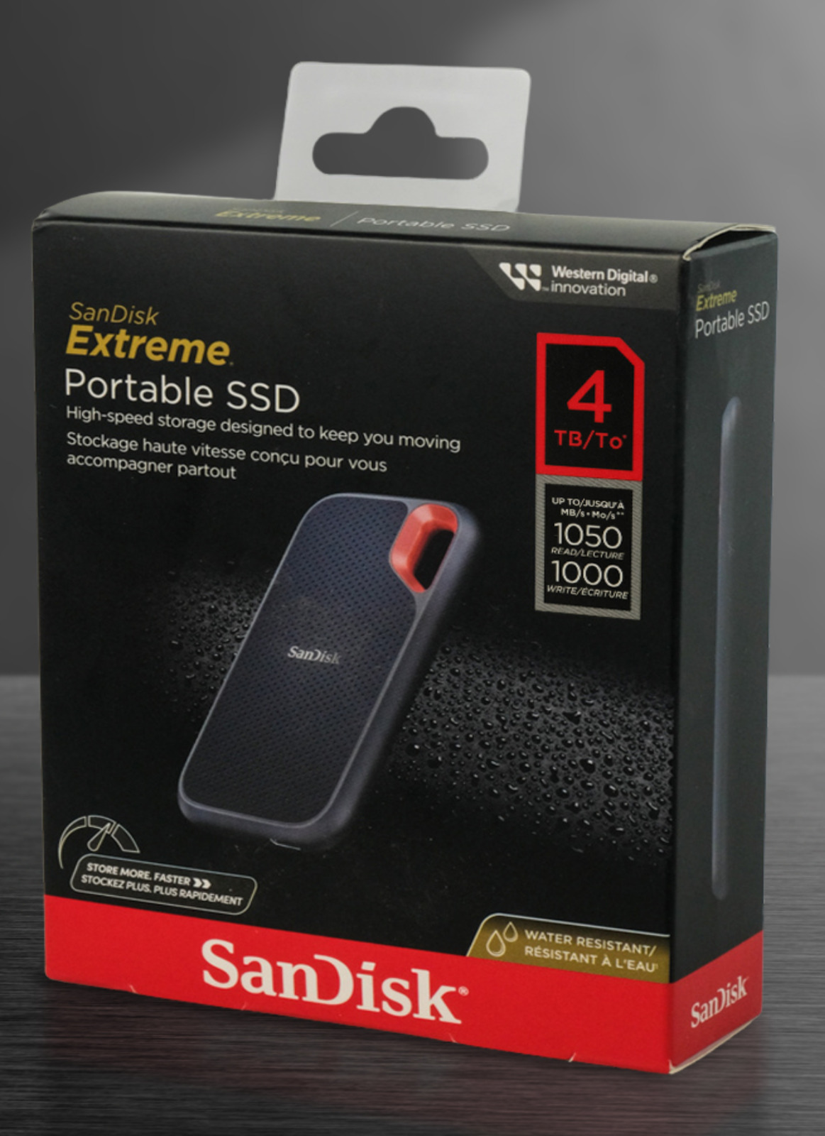 SanDisk 4TB Extreme Portable SSD 1050MB/s, USB 3.2 Gen 2 (SDSSDE61-4T00-G25)