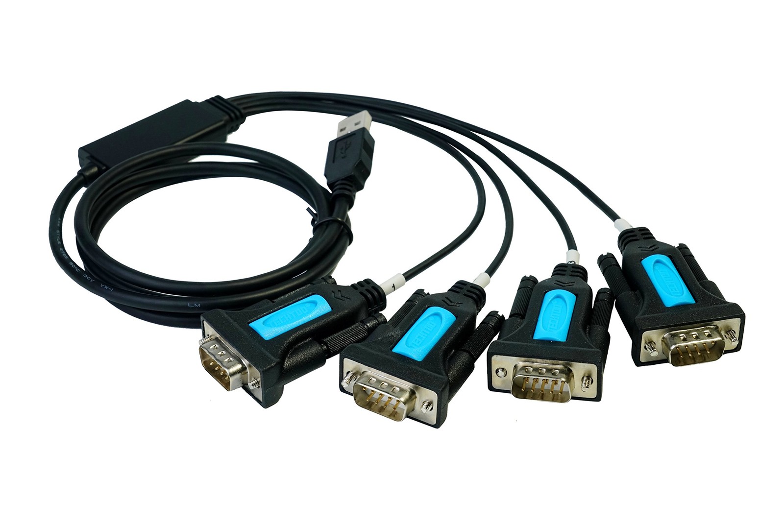4 Port Professional USB to Serial RS232 DB9 Adapter Converter Serial Cable 9-Pin