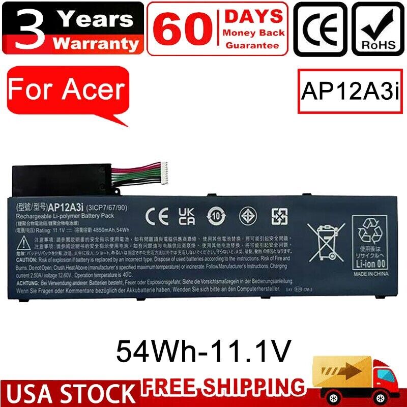 54Wh AP12A3i Battery For Acer Aspire Timeline Ultra U M3-581TG M5-481TG AP12A4i