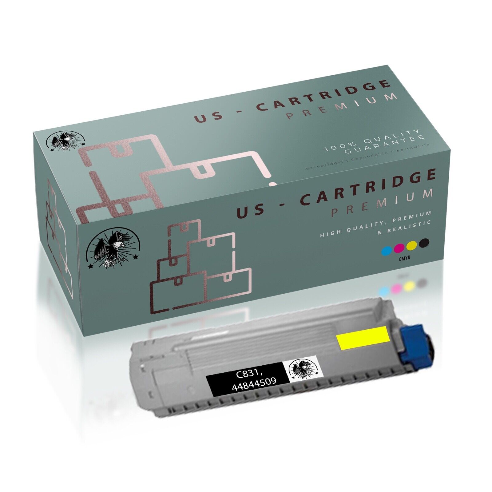 1PK C831 44844509 Yellow Toner Cartridge Compatible Okidata C831dn C831n