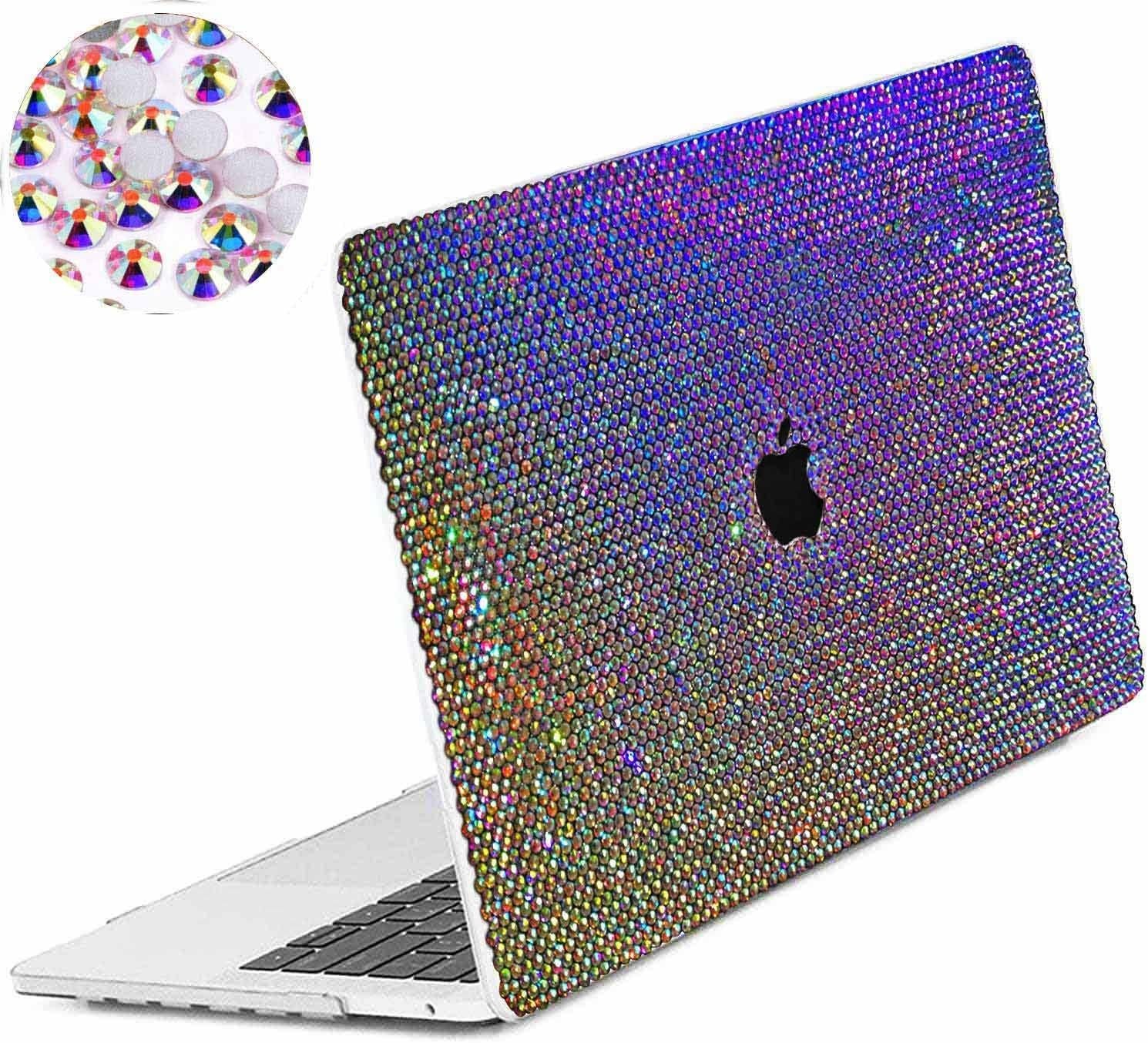 Bling Crystal Hard Shell Case for MacBook Air 15 (M2/M3/M4/M5), 7000 Rhinestones