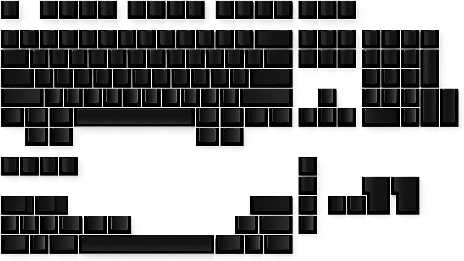 Ranked Blank Premium Keycap Set | 1.4 mm Thick PBT | Cherry (Black, 129 Keys)