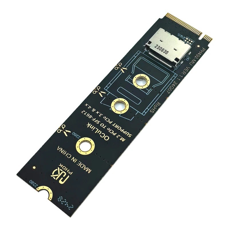 NVME to OCulink Riser Card 2230-2280 M.2 PCIeX4 M Key to SFF-8612 Female Adapter