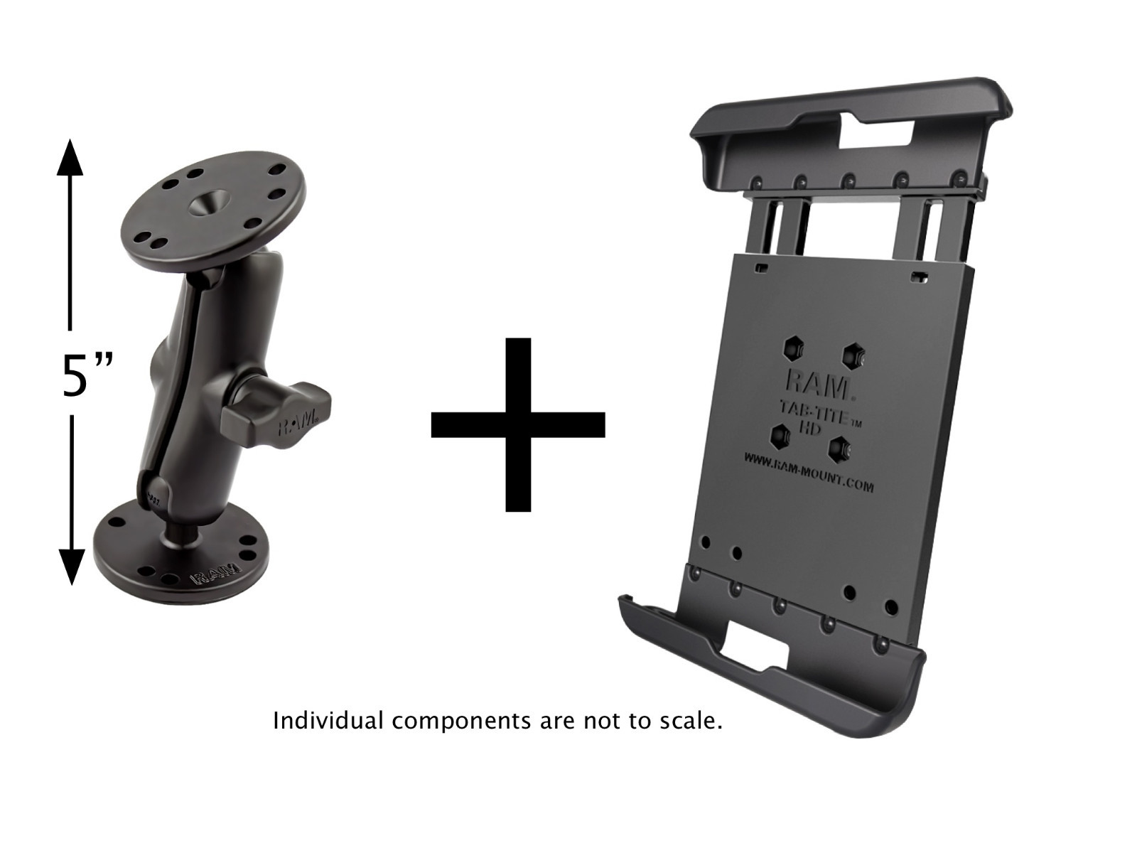 RAM Flat Surface Mount for Samsung Galaxy Tab A 8.0, Tab S2 8.0 w/Case, Others