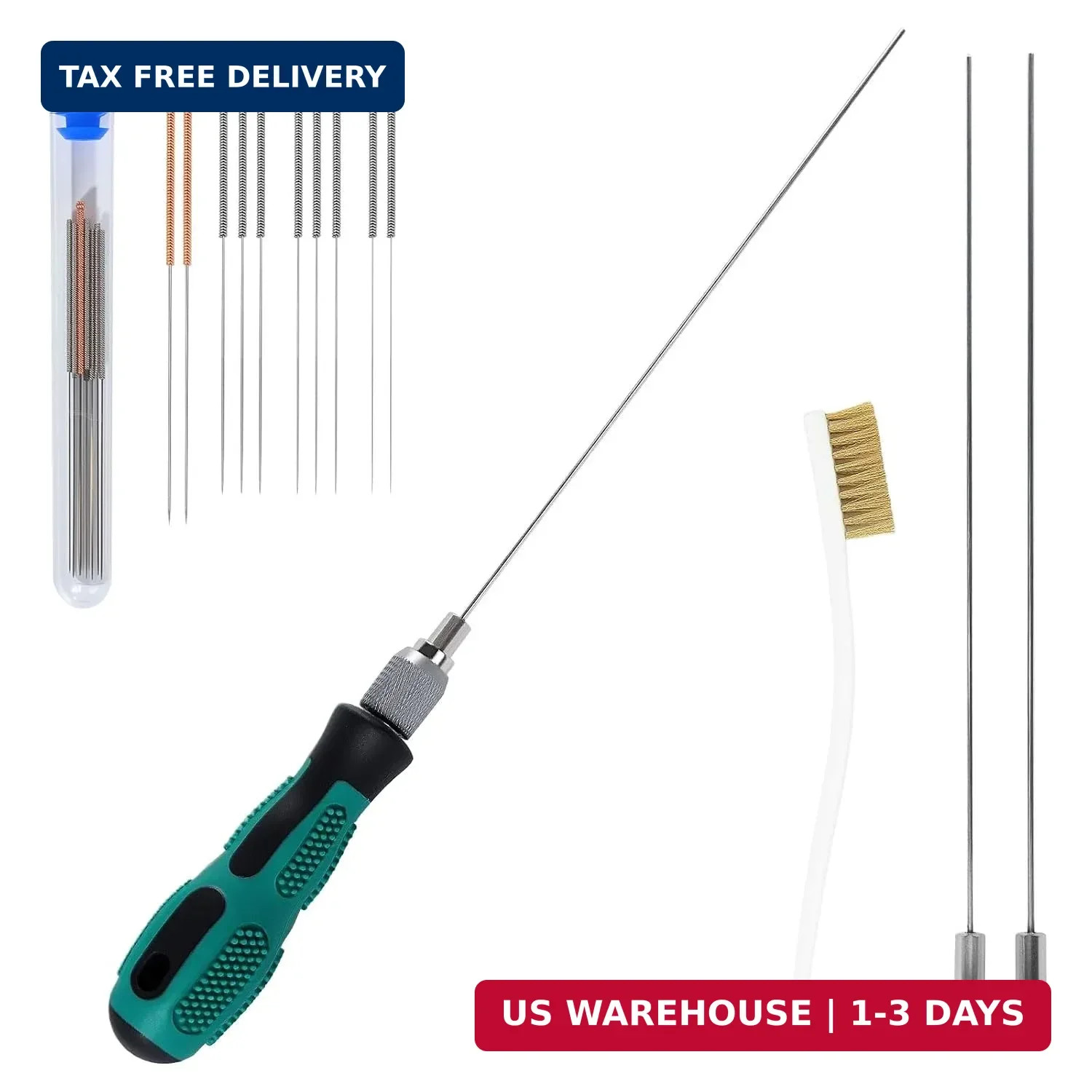 14PCS No-clogger 3D Printer Nozzle Cleaning Kit,10 Needles & Brush