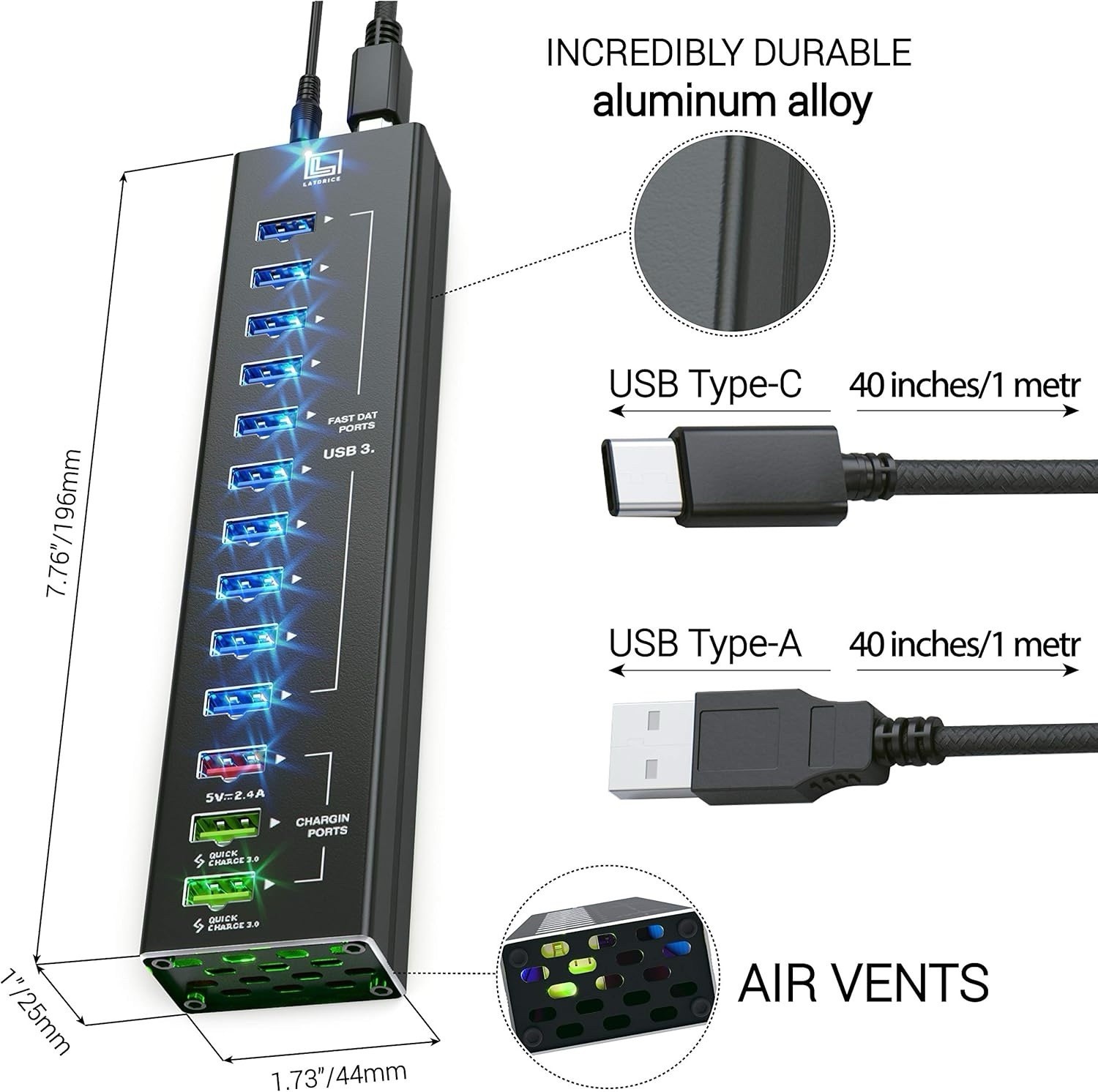 USB Hub. 13 Ports