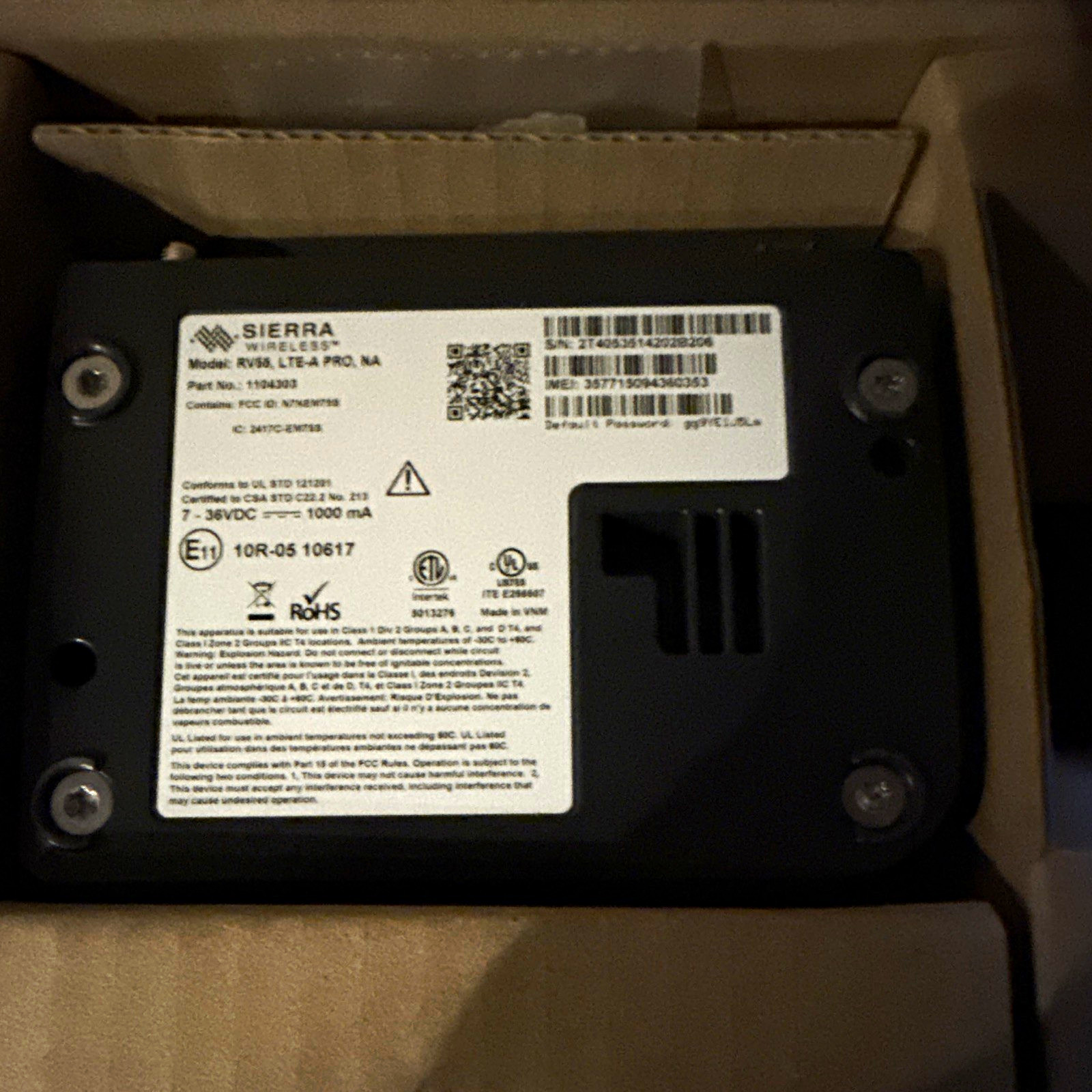 Sierra Wireless AirLink RV55 LTE Unlocked Router Dual SIM 4-Port MPN 1104303