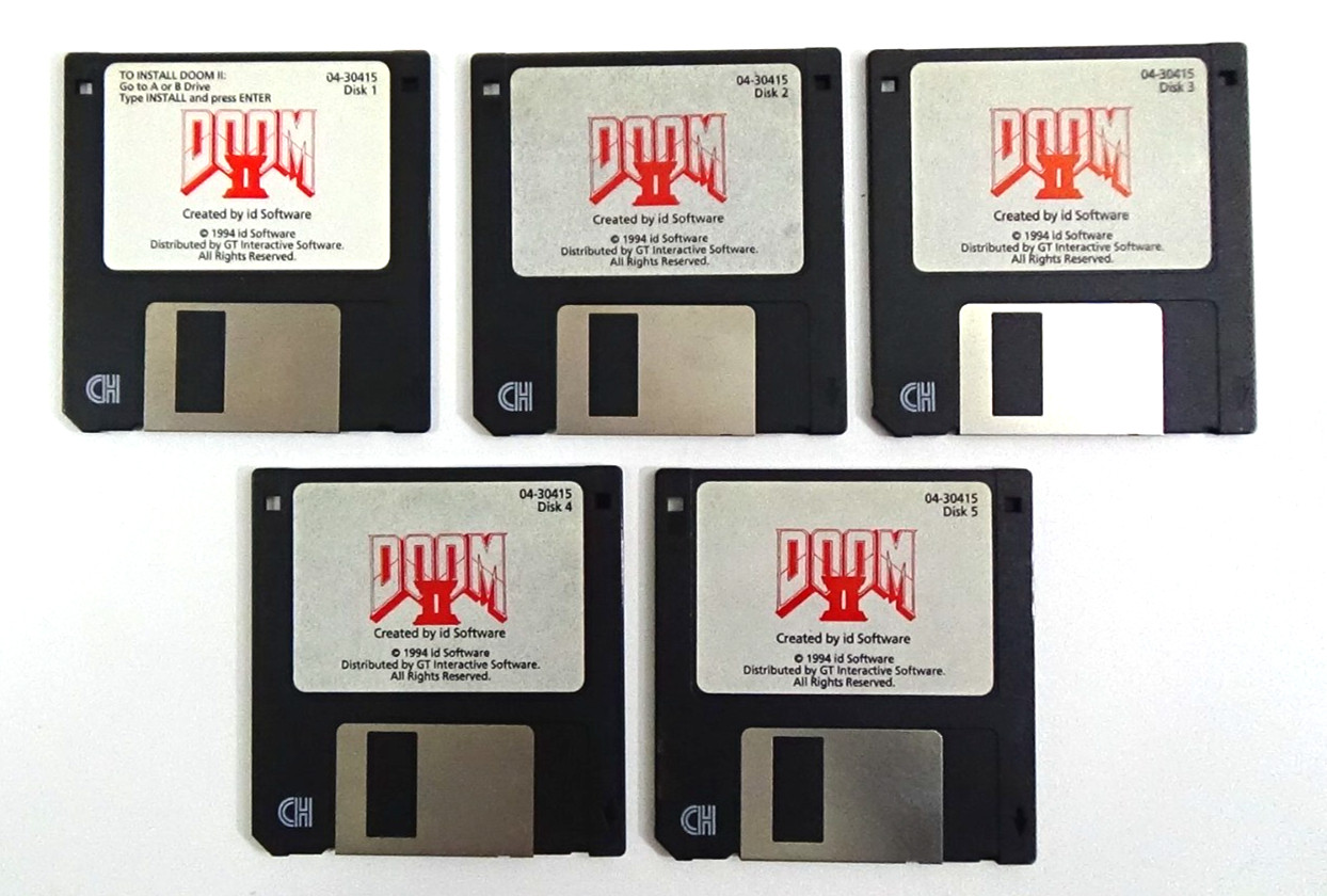 1994 Doom II 1-5 3.5" Disks Vintage -Untested- #986