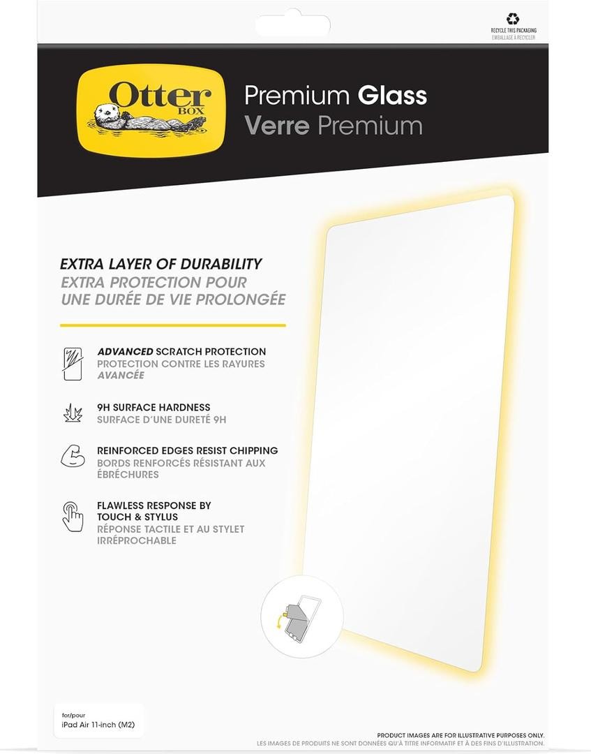 OtterBox Premium Glass Screen Protector for iPad Air 11-inch (M3) & (M2), Scr...