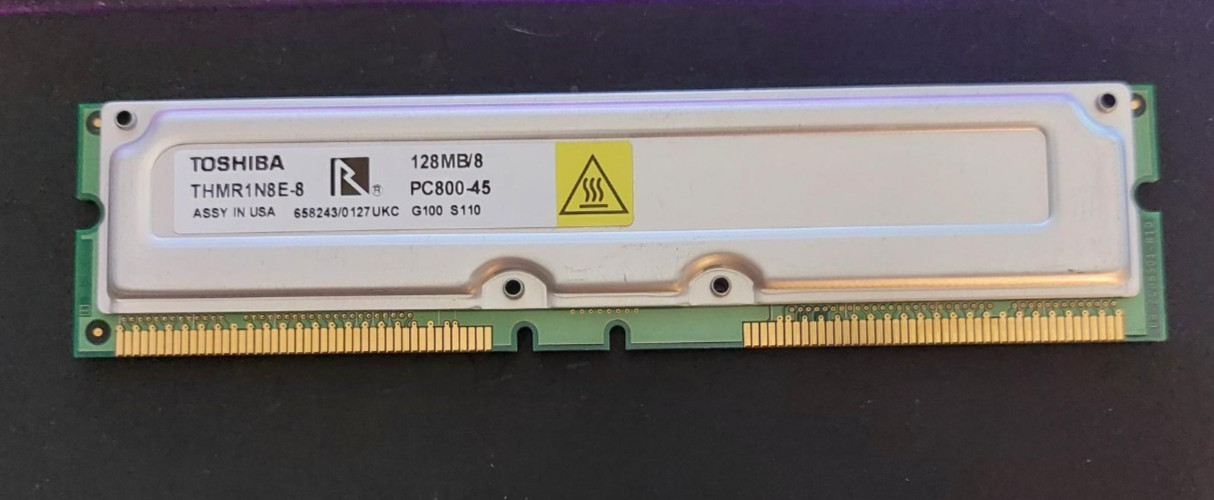 TOSHIBA 128 MB RAMBUS MEMORY MODULE THMR1N8E-8 PC800-45 RM2-CMP52-19