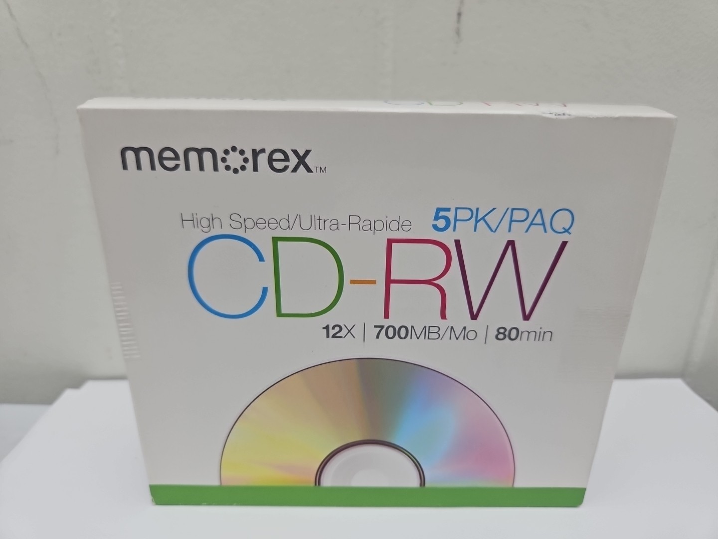 NEW SEALED MEMOREX HIGH SPEED CD-RW 5 PACK 12X 700MB 80 MIN REWRITABLE (A1)