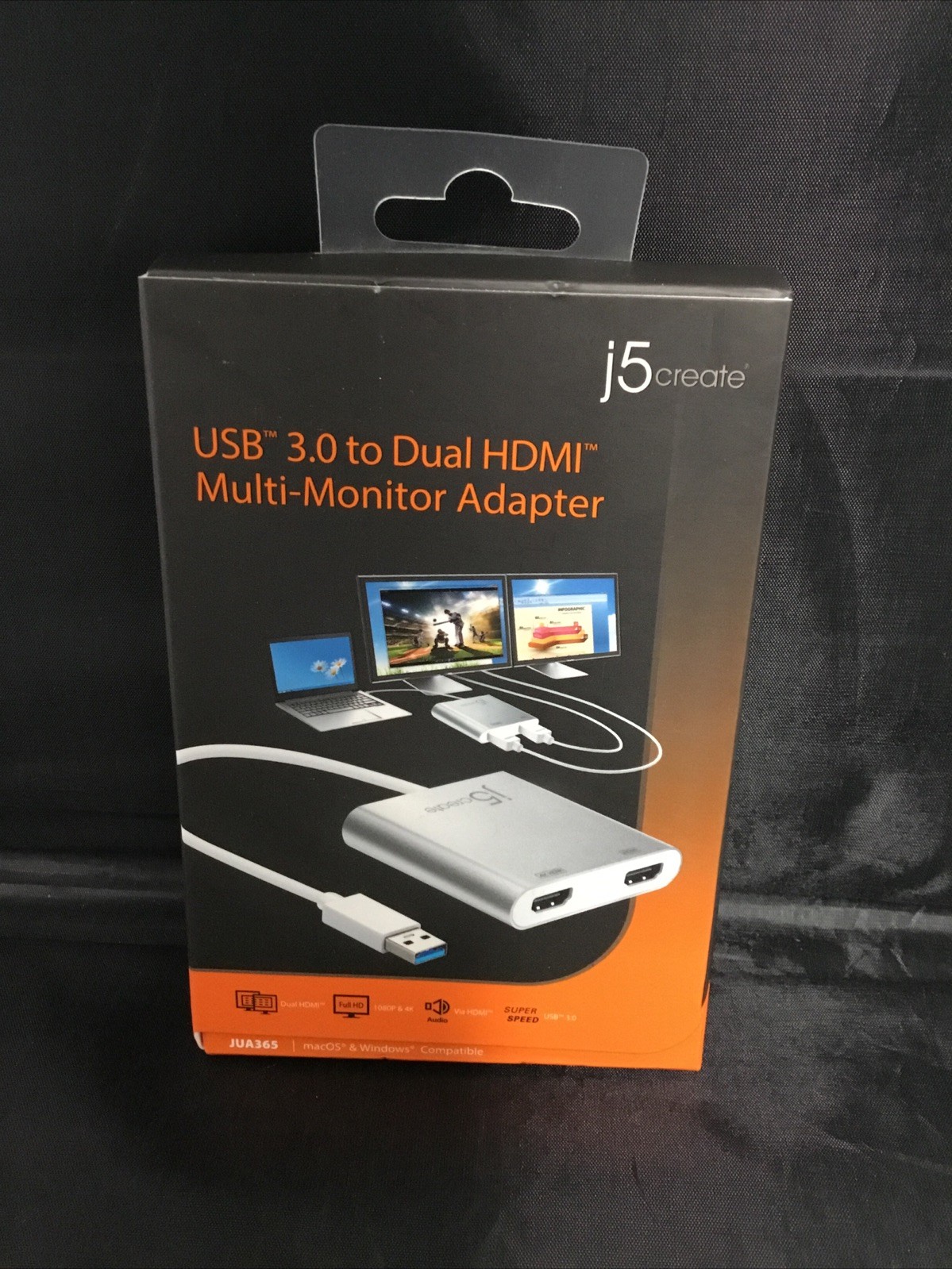 Genuine J5 Create USB 3.0 to Dual HDMI Multi-Monitor Adapter (JUA365)