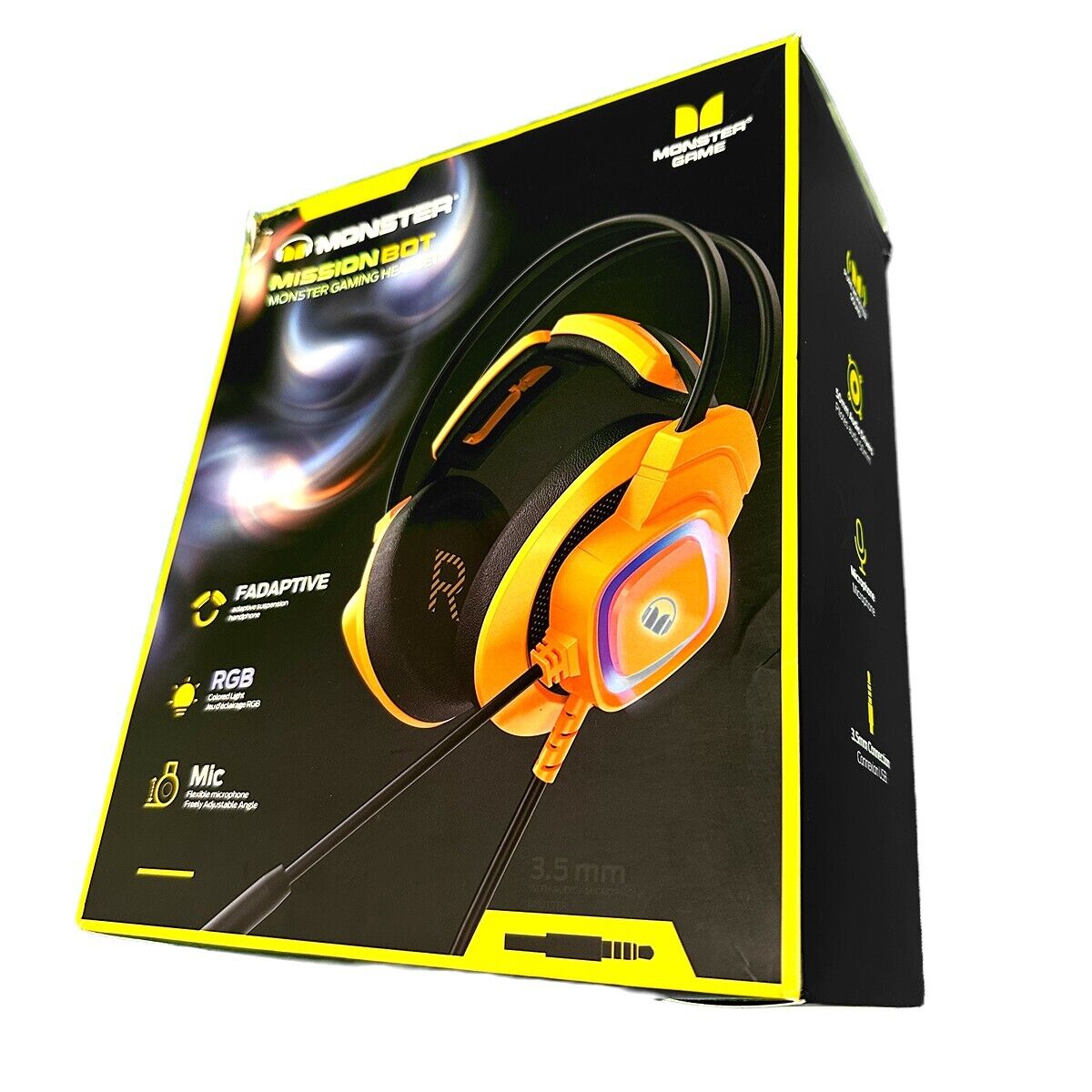 Monster Gaming Headphones with Noise Cancelling Mic RGB Light Over Ear Headphone