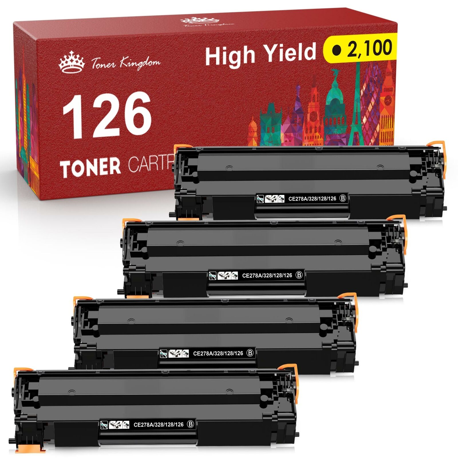 4 PK Black Toner Cartridges CRG-126 For Canon 126 Imageclass LBP6230dw LBP6230dn