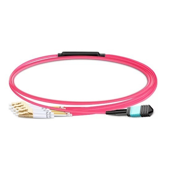 1M MPO UPC to 4LC Duplex OM4 8F Type‑B Patch Cable LSZH