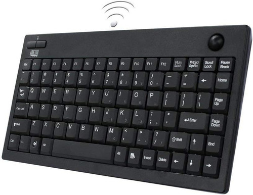 ADESSO WKB-3100UB Wireless Mini Trackball Keyboard - Compact 87-Key Black