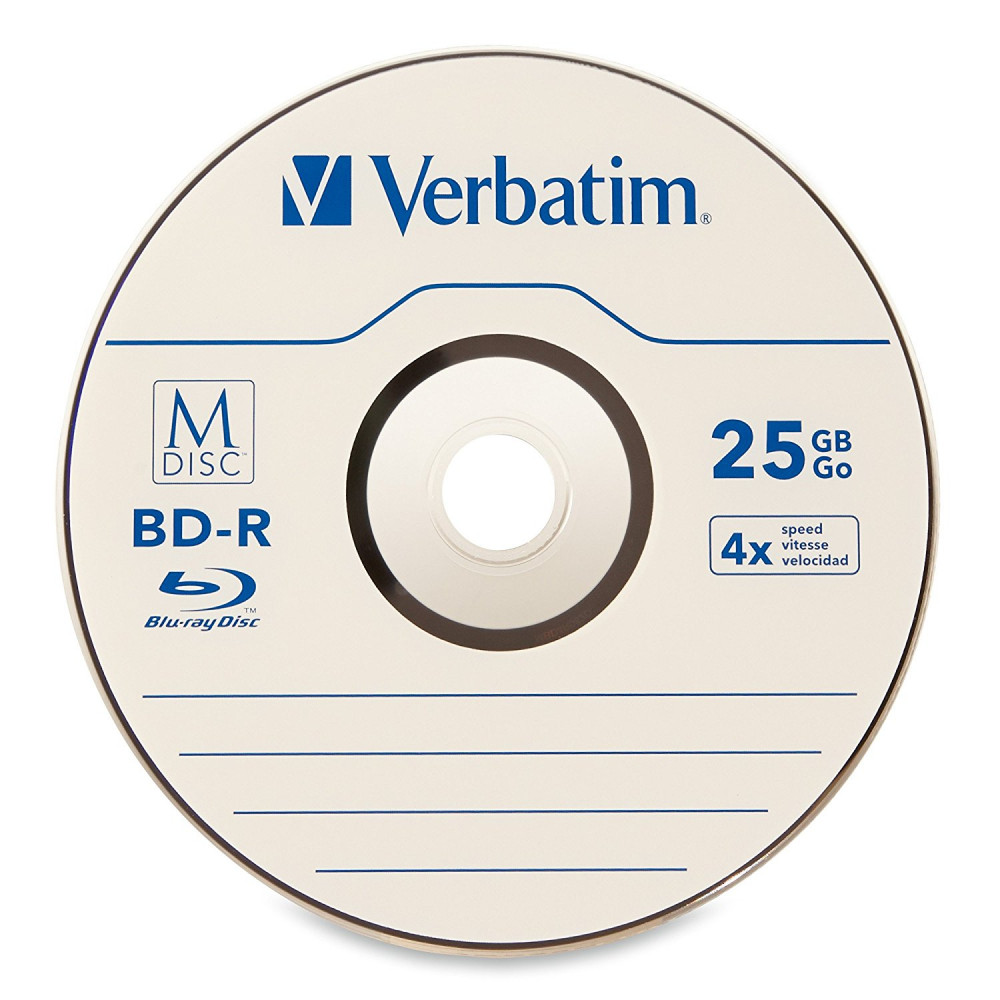 10 pack M DISC VERBATIM 25GB BD-R 4X Branded Logo Disc in Paper Sleeve