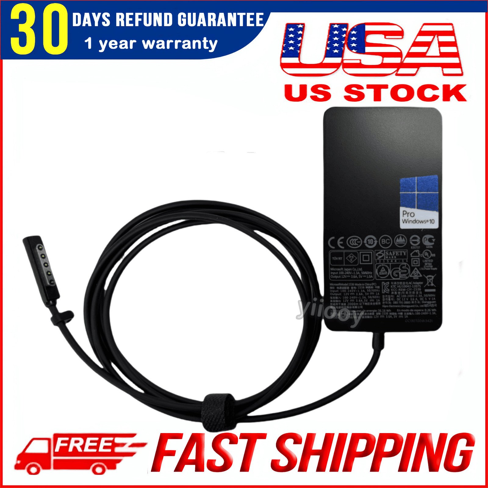 OEM 48W AC Adapter Power For Microsoft Surface Pro1/ 2 Charger 1601 1514 1536