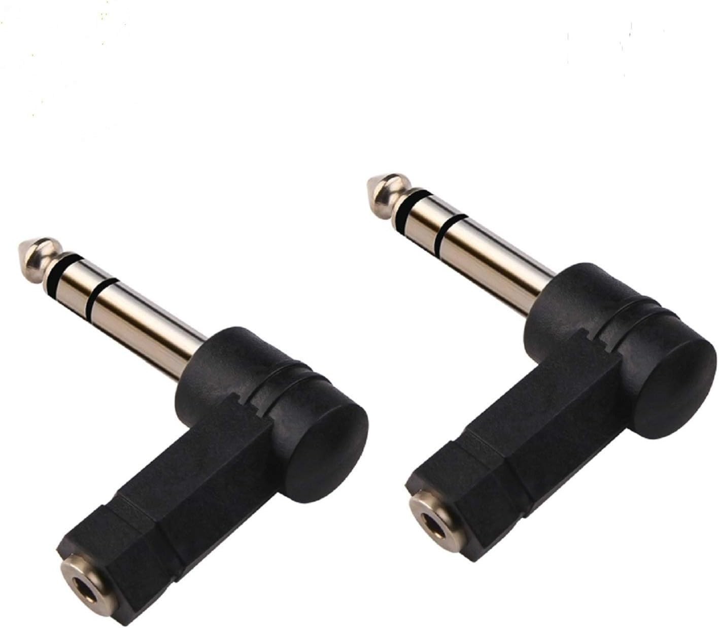 1/4 Inch TRS to 3.5mm Right Angle 1/4'' Adapter 2PCS 