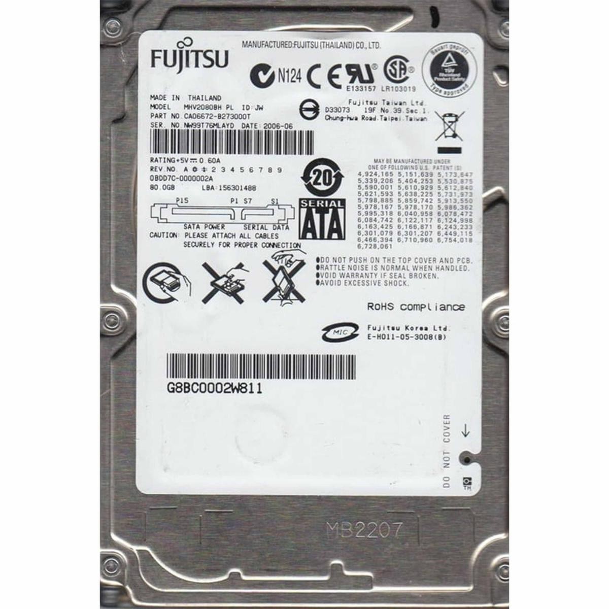 Simpletek Mhv2080bh 80GB 2.5" SATA I 5400RPM Internal Laptop HDD 1 Year
