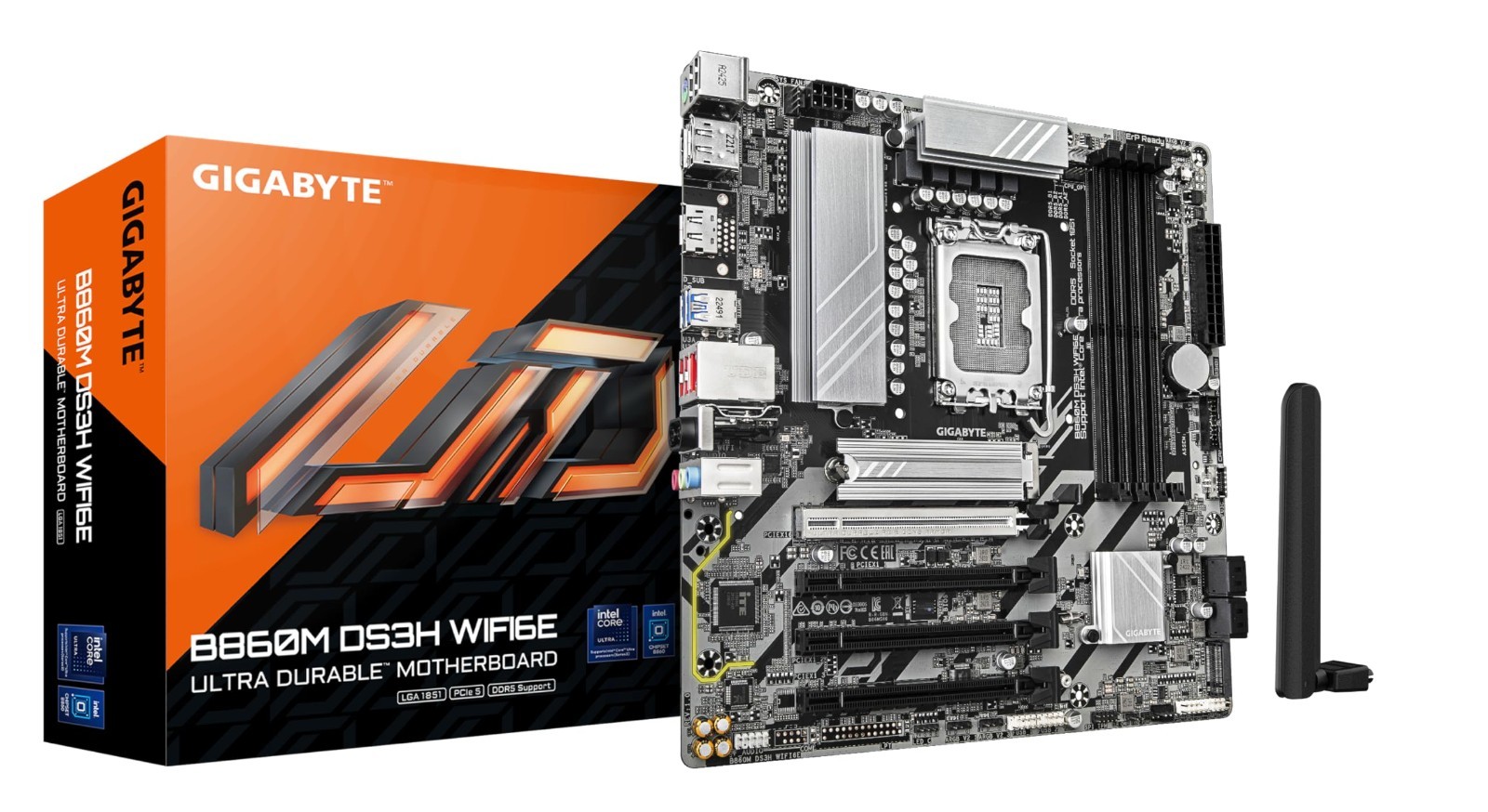 Gigabyte B860M DS3H WIFI6E Motherboard DDR5 Intel B860 LGA 1851 9066 MHz 24-Pin