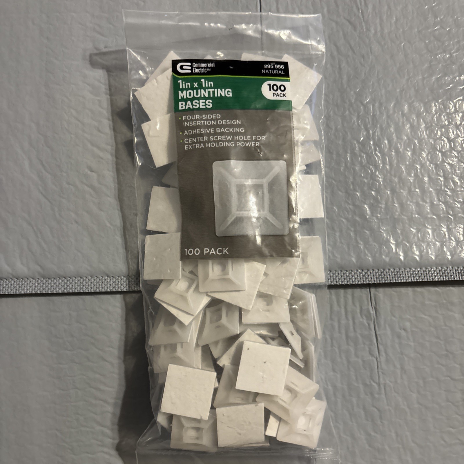 Commercial Electric 100-Pack 1” x 1” 4-Sided Mounting Bases