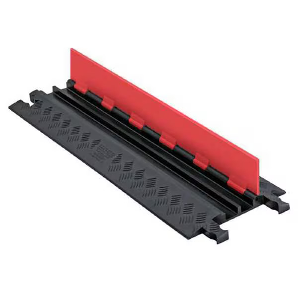 Cable Protector, 1-1/4 in H, 38-1/2 in L, 12 in W, 2 Channel, Polyurethane,