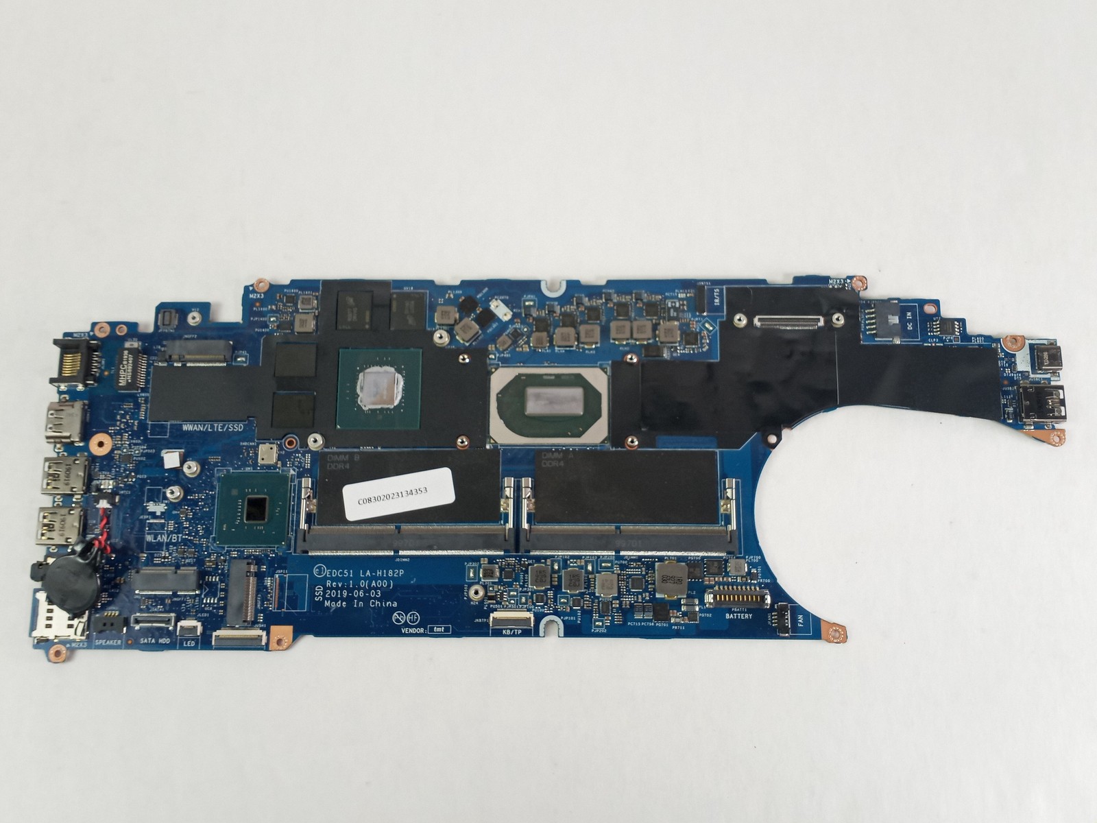Dell Precision 3541 Intel Core i7-9850H 2.6 GHz DDR4 Motherboard DTNGJ