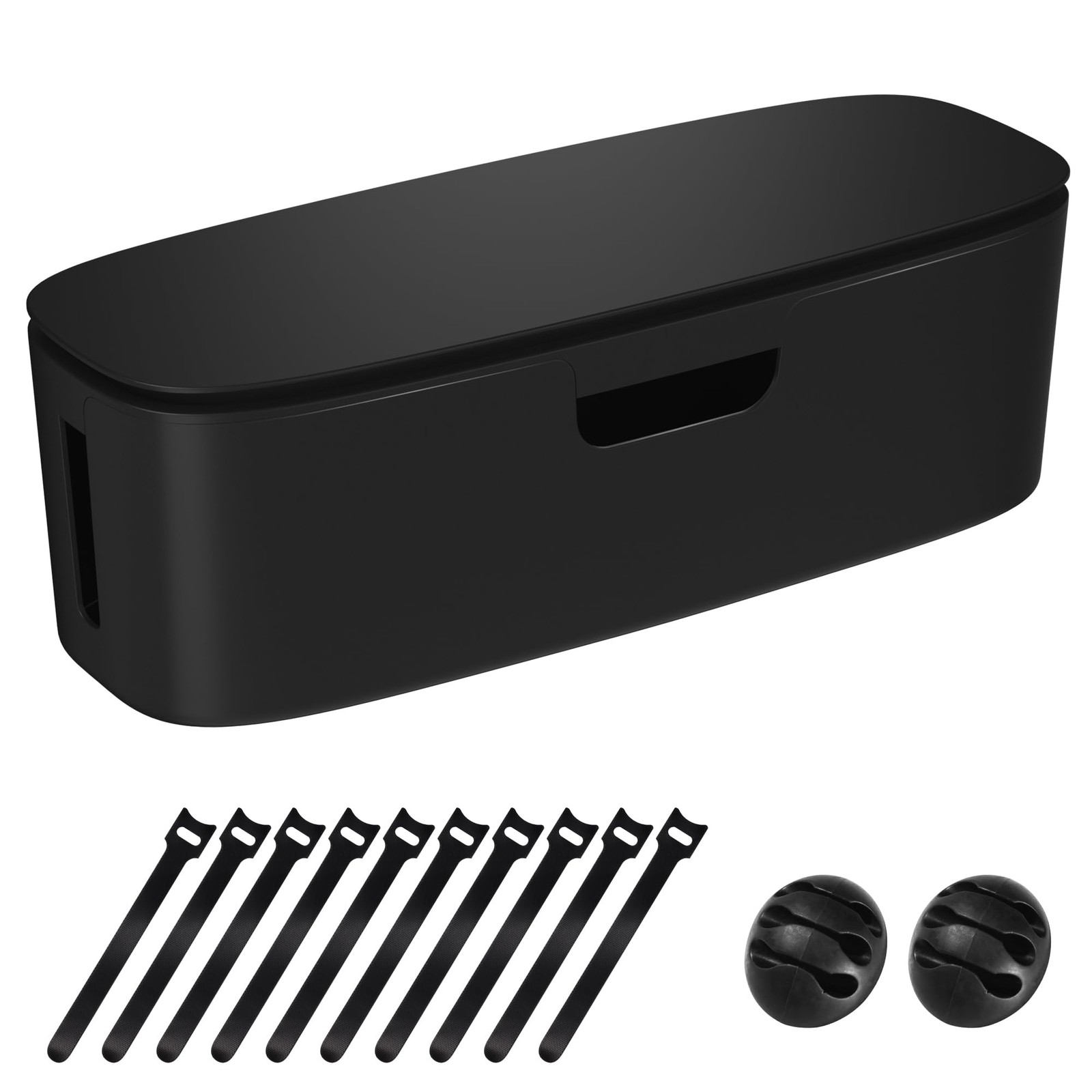Cable Management Box - Large Cord Organizer Box to Hide Power Strip & Under D...