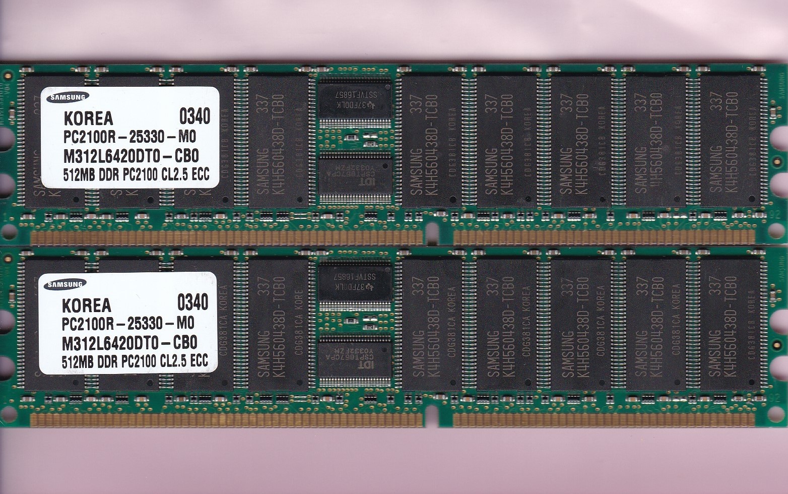 1GB 2x512MB PC2100R DDR-266 SAMSUNG M312L6420DT0-CB0 ECC RDIMM RAM MEMORY Kit